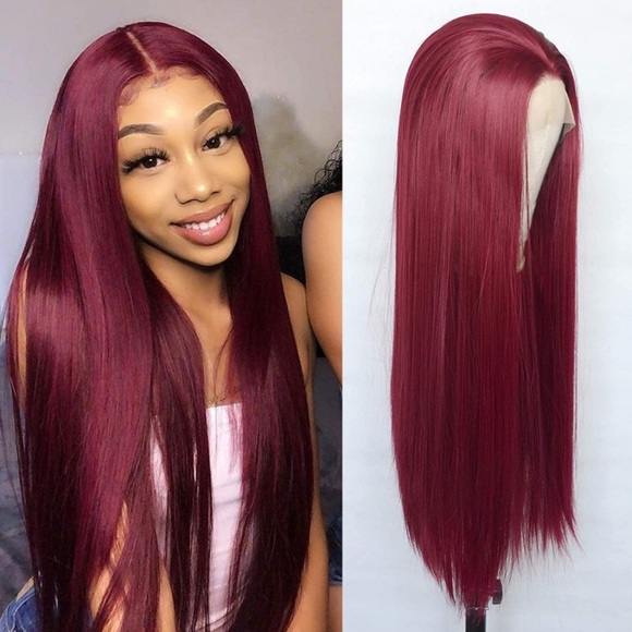 22” DEEP RED STRAIGHT LACE FRONT WIG💫